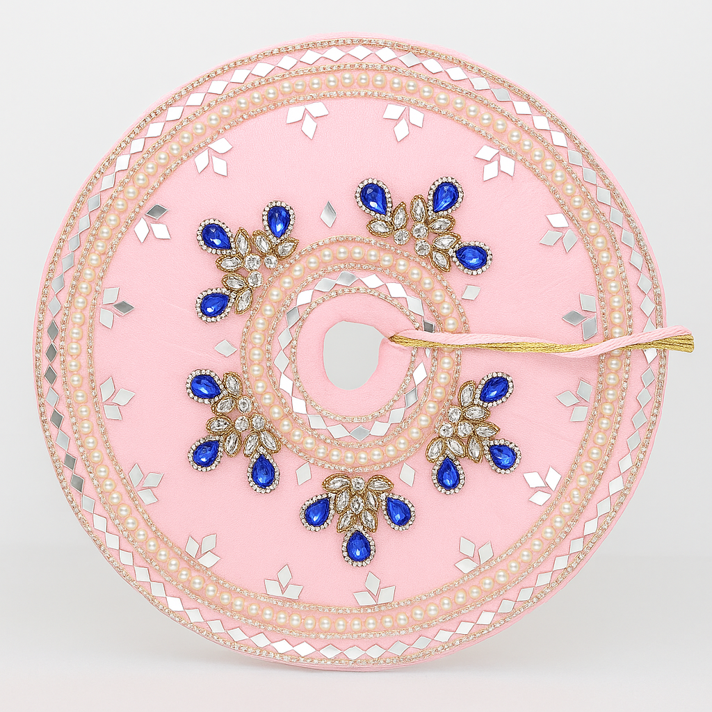 Rajnandan Kreeda Vastra – Pearl Pink & Royal Blue Edition Laddu Gopal Dress