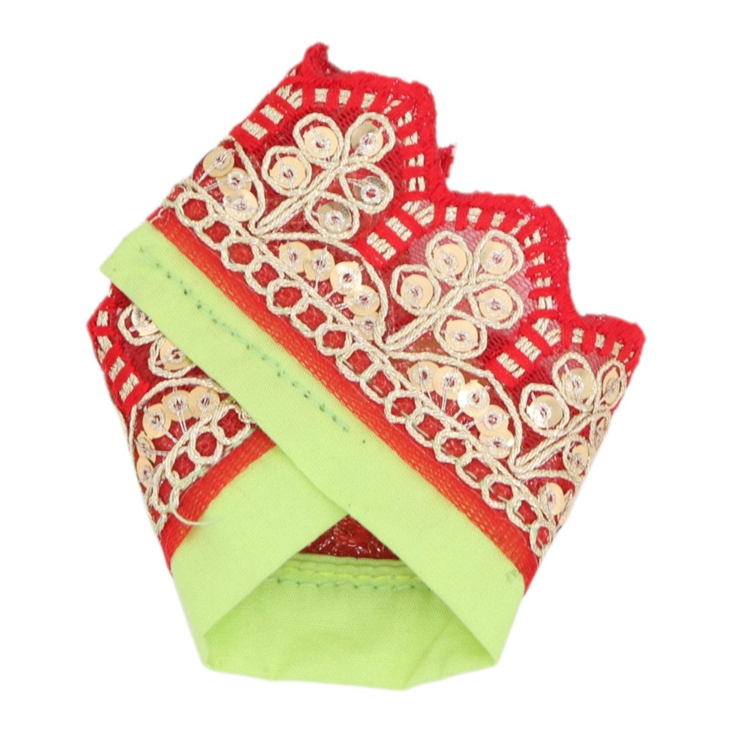Hari Gaurav Vastra - Green Red Cotton Poshak