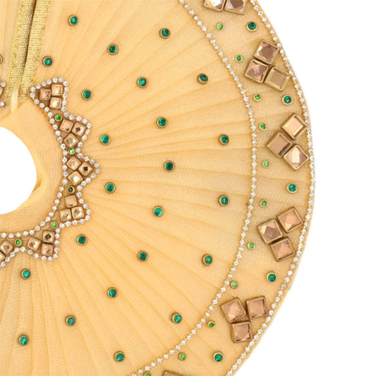 Kanika Swarn – Emerald Glow Poshak for Kanha Ji