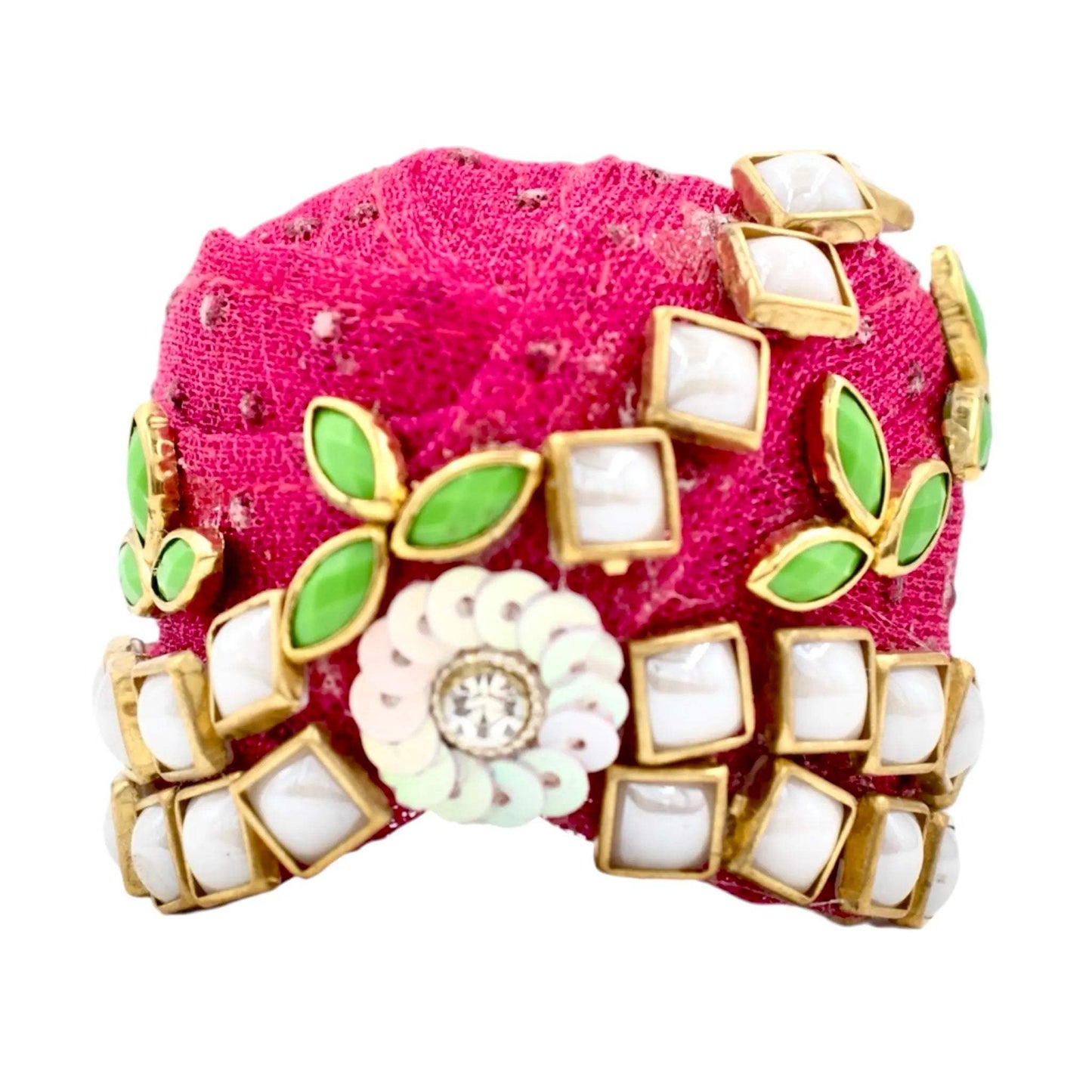 Gulaab Meher – Rani Pink kundan poshak with pagdi for Laddu Gopal Ji by Maakhan C