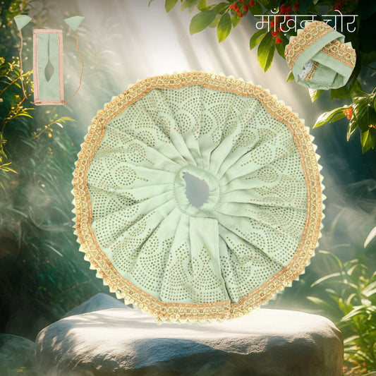 Vrindavan Vasant – Summer Cotton Silk Dress for Laddu Gopal Ji (Pagdi, Choli & Dress Set)