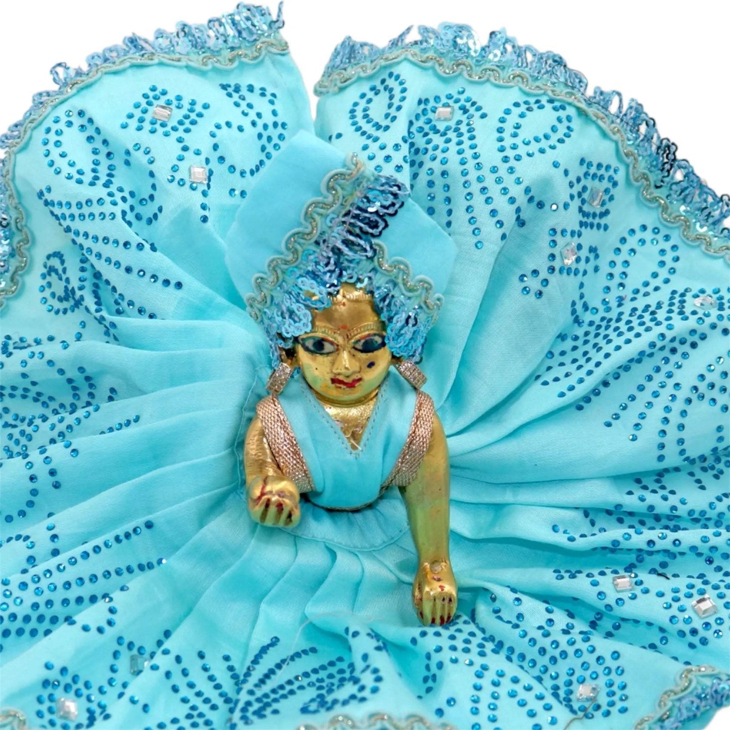 Neel Jal Dhaara – Summer Sky Blue Cotton-Silk Laddu Gopal Ji Dress Set