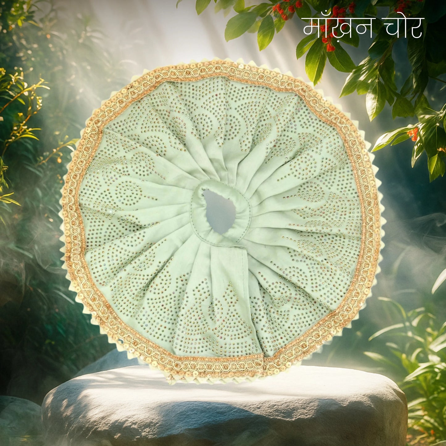 Vrindavan Vasant – Summer Cotton Silk Dress for Laddu Gopal Ji (Pagdi, Choli & Dress Set)
