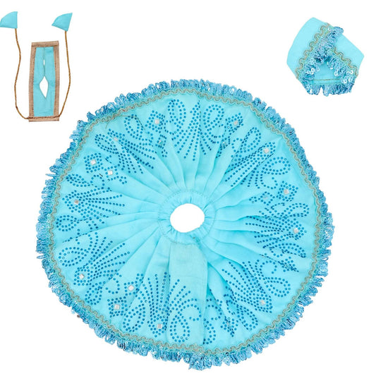 Neel Jal Dhaara – Summer Sky Blue Cotton-Silk Laddu Gopal Ji Dress Set