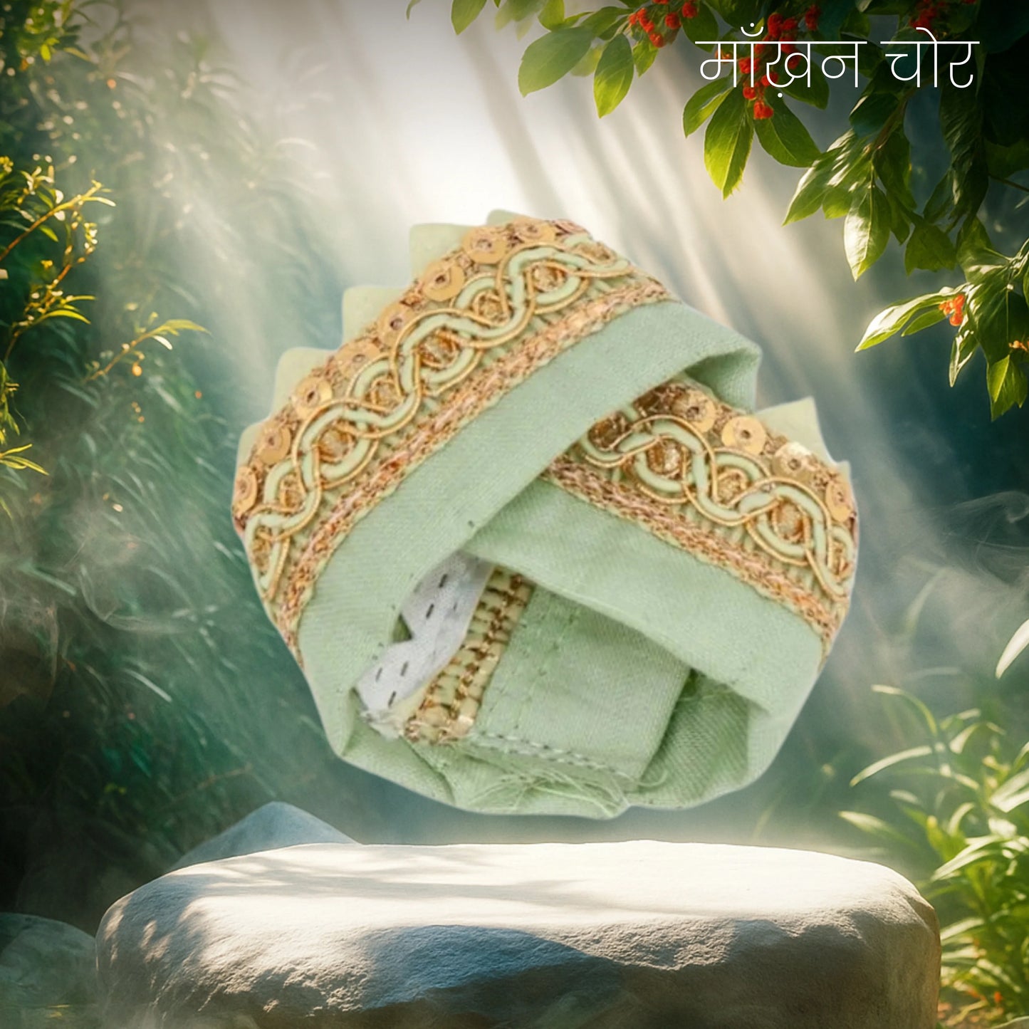 Vrindavan Vasant – Summer Cotton Silk Dress for Laddu Gopal Ji (Pagdi, Choli & Dress Set)