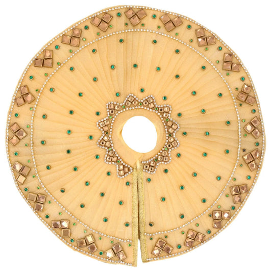 Kanika Swarn – Emerald Glow Poshak for Kanha Ji