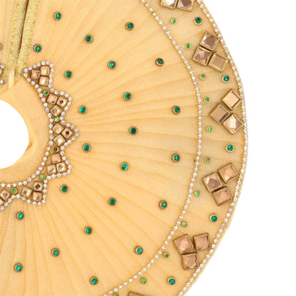 Kanika Swarn – Emerald Glow Poshak for Kanha Ji