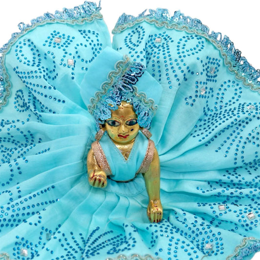 Neel Jal Dhaara – Summer Sky Blue Cotton-Silk Laddu Gopal Ji Dress Set