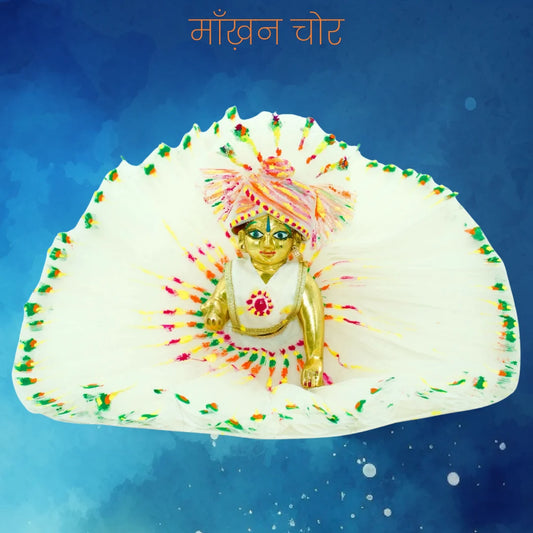 Aeloria Rangzaar – Designer Hand-Painted Poshak for Kanha Ji